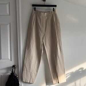 The Frankie Shop Pace Pleated Linen Blend Pant in Sand